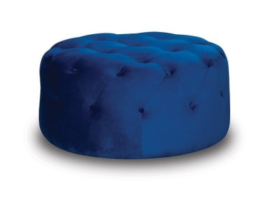 Hocker Fußstütze Hocker Sitz Wohnzimmer Stoff Blau Luxus Sitzmöbel 