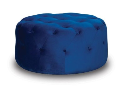 Stool footrest Stool Seat Living room Fabric Blue luxury seating furniture