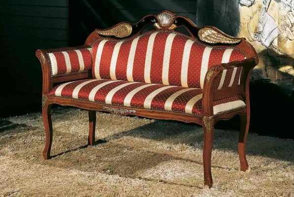 Classic Bench seat Upholstery Furniture Baroque Style Textile Bench Two-seater