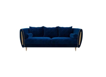 Дизайнерский синий 2-х местный диван с удобными подушками