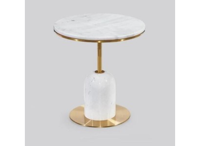 Белый круглый дизайнерский приставной столик для гостиной