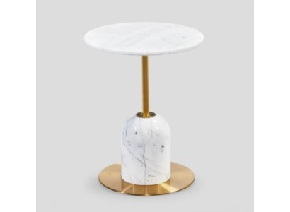 Стильный приставной столик из белого мрамора
