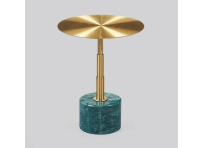Мраморный стильный золотой столик с круглой столешницей