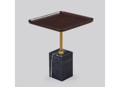 Удобный квадратный приставной столик с мраморным подстольем