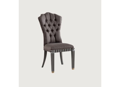 Элегантный коричневый стул честерфилд в современном дизайне для столовой