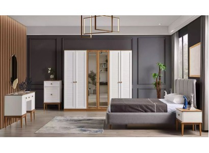 Белый шикарный комплект мебели для спальни в итальянском стиле