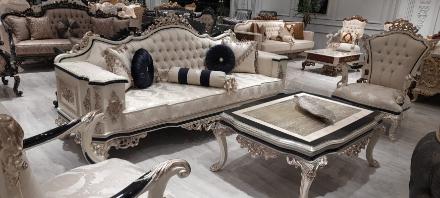 Chesterfield Sofa Couch 3er Couchen Polster Möbel Dreisitzer Weiß Neu