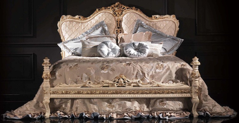 Chesterfield Bett Luxus Doppel Italienische Möbel Einrichtung Boiserie Betten