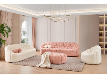 Роскошный комплект диванов 3+2+1+пуф в современном стиле