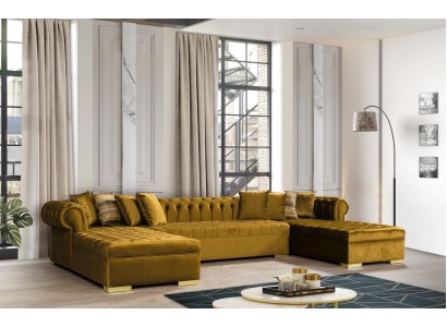 Роскошный угловой диван в стиле Честерфилд