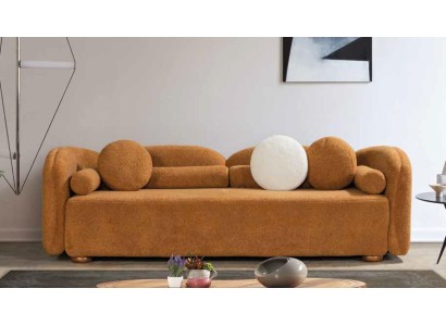 Великолепный трехместный диван оранжевого цвета