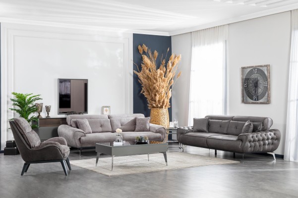 Sofagarnitur 331 Sitzer Couchtisch Möbel Luxus Design Chesterfield Wohnzimmer