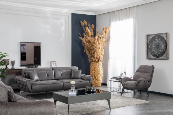 Sofagarnitur 331 Sitzer Couchtisch Möbel Luxus Design Chesterfield Wohnzimmer