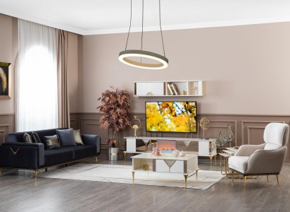 Sofagarnitur 31 Set tv Ständer Textil Polster Möbel Luxus Couchgarnitur 5tlg