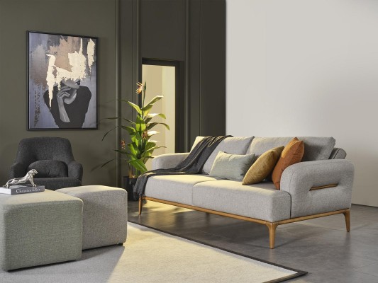 Sofagarnitur 431 Sitz 2x Hocker Sofa Set 5tlg Luxus Wohnzimmer Wohnen