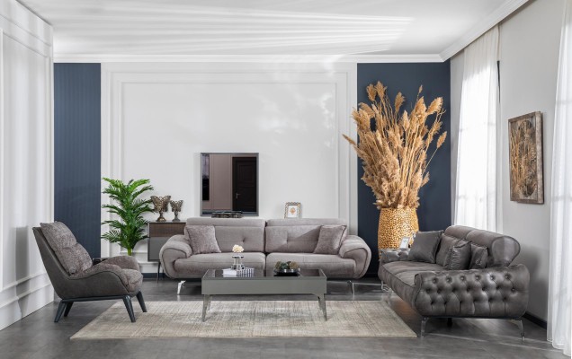 Sofagarnitur 331 Sitzer Couchtisch Möbel Luxus Design Chesterfield Wohnzimmer