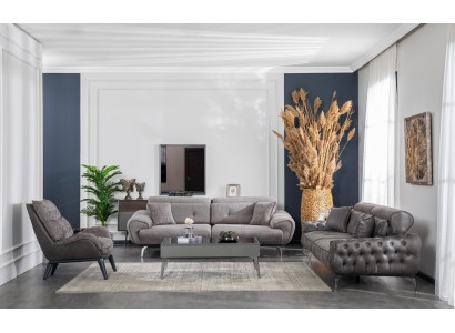 Sofagarnitur 331 Sitzer Couchtisch Möbel Luxus Design Chesterfield Wohnzimmer