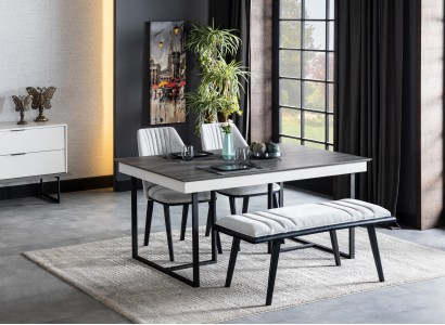 Esszimmer Tisch 4x Stühle 5tlg. Design Möbel Modern Set Garnitur Neu