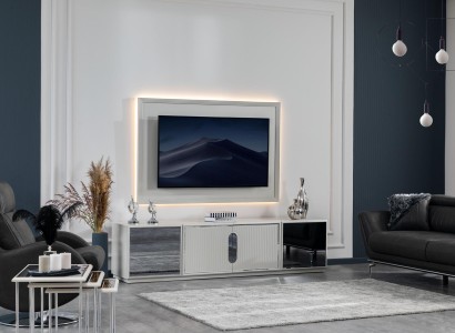 Wohnzimmer Set TV-Ständer Fernsehwand Lowboard Luxus Design neu 2tlg