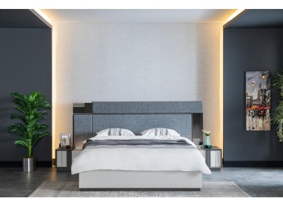 Luxus Hotel Schlafzimmer Möbel Bett mit 2x Nachttischen 3tlg. Set Komplett