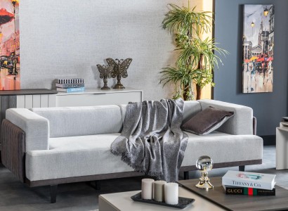 Wohnzimmer Sofa 3 Sitzer grau Design Luxus Polster Möbel Elegantes