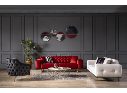 Очаровательный комплект диванов в стиле Честерфилд 3+3+1