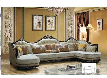 Sofas Wohnlandschaft Ecksofa Sofa Polster Couch Holz Textil Couchen