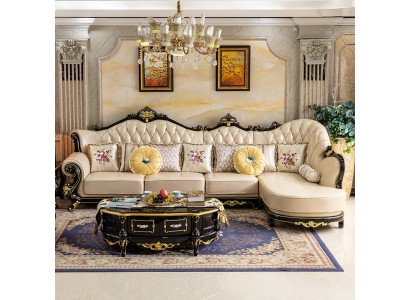 Восхитительный угловой диван Честерфилд с изящными декоративными вставками