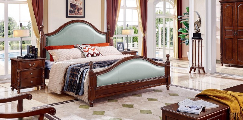 Bed Double bed Wooden bed Furniture Solid wood Bedroom Wood Beds