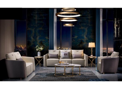 Sofagarnitur Set Design Sofas Polster Couchen Leder Relax Moderne