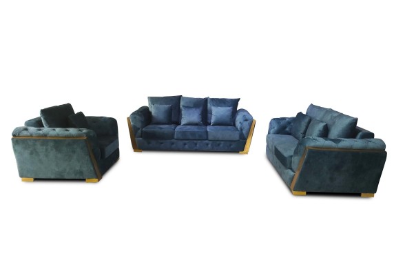 Sofagarnitur Chesterfield Couch Set 3+2+1 Möbel Stoff Sofa Couchen 3tlg.