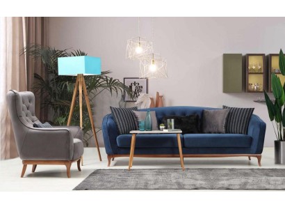 Sofagarnitur Sofa Garnitur Sofas 4+1 Sitzer Stoff Chesterfield Polster Samt Set