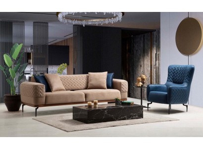 Sofagarnitur Sofa Luxus Garniur Sofas Sessel 3+1 Sitzer Modern Set Design Gruppe