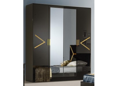 Невероятный шкаф-гардероб черного цвета в современном стиле европейского производства 