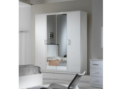 Белоснежный современный шкаф для спальной комнаты в шикарном исполнении