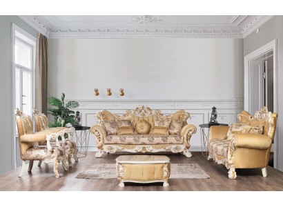 Klassische Sofagarnitur 4tlg. Set Barock Rokoko Luxus Möbel Couch Sofa