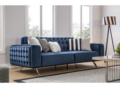 Бесподобный 3-х местный диван честерфилд в красивой стильной стяжке