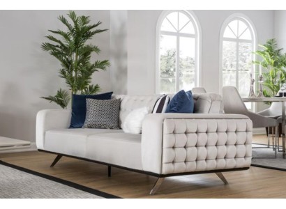Комфортный современный 2-х местный диван белого цвета 
