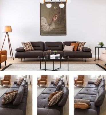 Sofagarnitur 4+3+1+1 Sitzer Set Design Sofa Polster Couchen Couch Modern Luxus