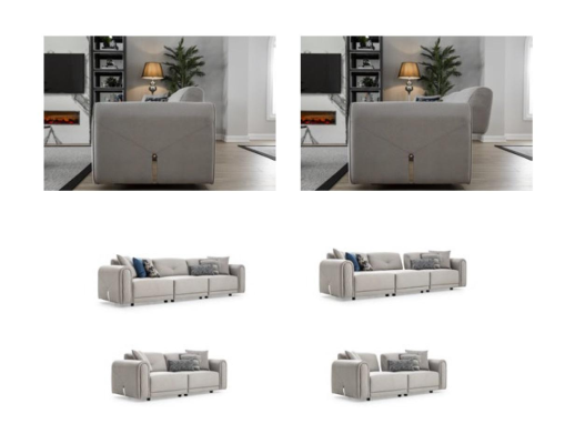 Sofagarnitur 3+3+1 Sitz Set Design Sofas Polster Leder Couchen Sofa