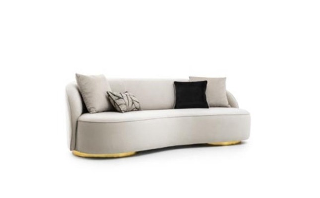 Luxus Sofa 3 Sitz Stoff Wohnzimmer Modernes Design grau Sofas Polster Couchen