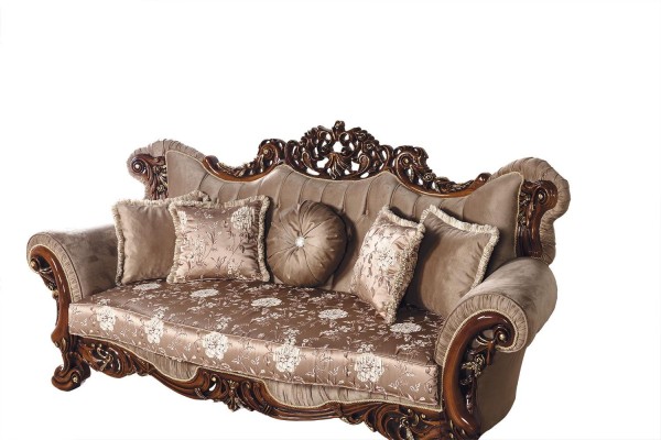 Baroque Three Seater Chesterfield Couch Furniture Sofa Couches Fabric Brown