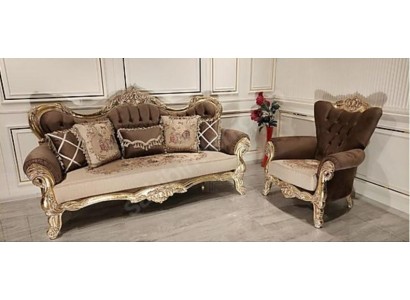 Klassische Sofagarnitur Couch Wohnzimmer Möbel einrichtung 3+1 Sitz Sofa