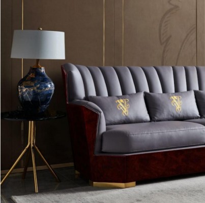 Komplett Set Sofagarnitur 321 Sitzer Couchtisch Designer Modern Ledersofa