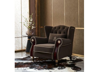 Благородное дизайнерское кресло Честерфилд с роскошной обивкой для гостиной