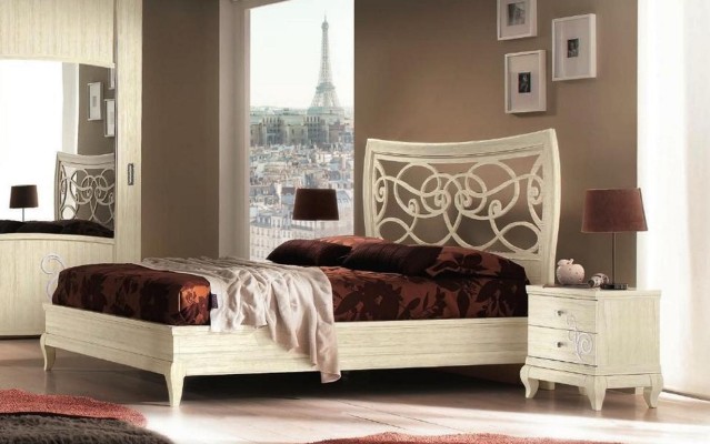 Bedroom Bed Bedside table Wardrobe Chest of drawers Mirror Group new Set 6pcs.