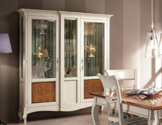 Vitrine Schrank Regal Wohnzimmer Bücherregal Holz Büroschrank Schränke Italien