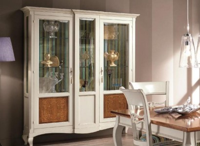 Vitrine Schrank Regal Wohnzimmer Bücherregal Holz Büroschrank Schränke Italien