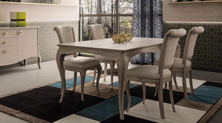 Dining table Dining room Suite Furniture Furnishings Group Table + 6 Chair Set 7pcs.