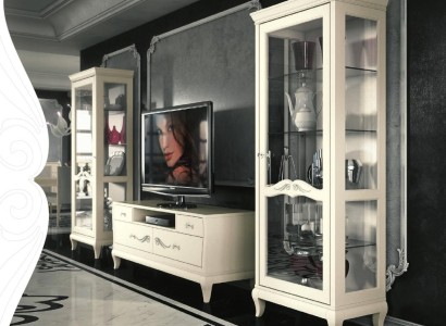 Wohnzimmer Vitrine rtv Vitrine tv Modern Holz Möbel Schrank Stil Set Neu 3tlg.